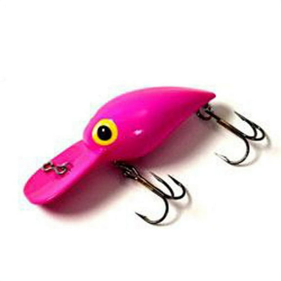 Brad's Wee Wiggler 2-1/4" Hard Bait, Fluorescent Pink and Yellow