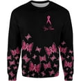 thumbnail image 2 of Personalized Breast Cancer Hoodie 3D, Pink Ribbon Awareness Sweatshirt, Survivor Pride Breast Cancer Zip Hoodie (Hoodie, L), 2 of 7