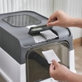 thumbnail image 3 of Premium Large Enclosed Cat Litter Box with Double Entry (Front & Top), Drawer-Type Cleaning System, PP Resin Construction, Anti-Scatter Litter Hole, Includes Litter Shovel, Spacious Interior, 3 of 6