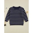 thumbnail image 5 of Mommy and Me Matching Outfits Sweater Stripe Long Sleeve Knitwear Crewneck Pullover Knit Tops, 5 of 10