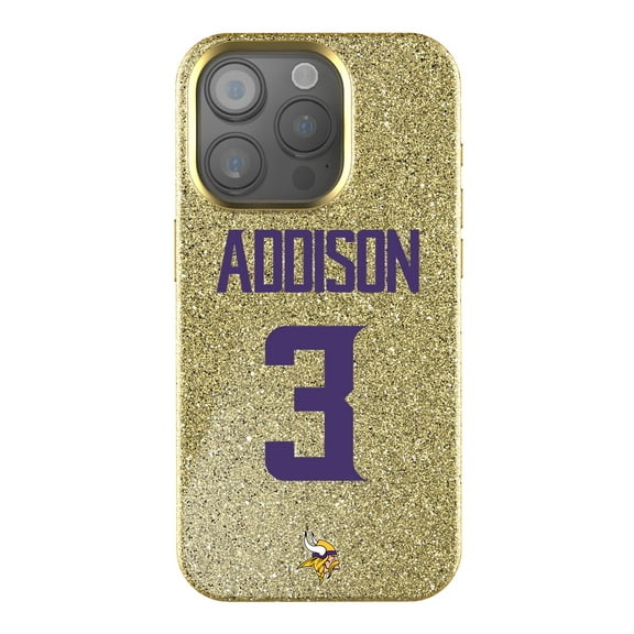 Keyscaper Jordan Addison Gold Minnesota Vikings Bling iPhone Case