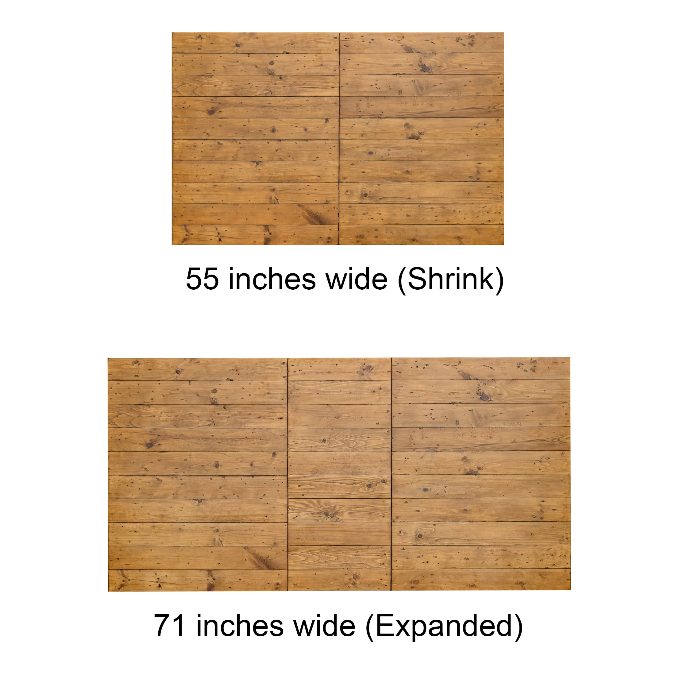 Guyou 55"-71" Extendable Dining Table, Farmhouse Rectangular Kitchen Table for 6-8 People, Solid Wood Rustic Dinner Table for Kitchen Dining Room, Walnut