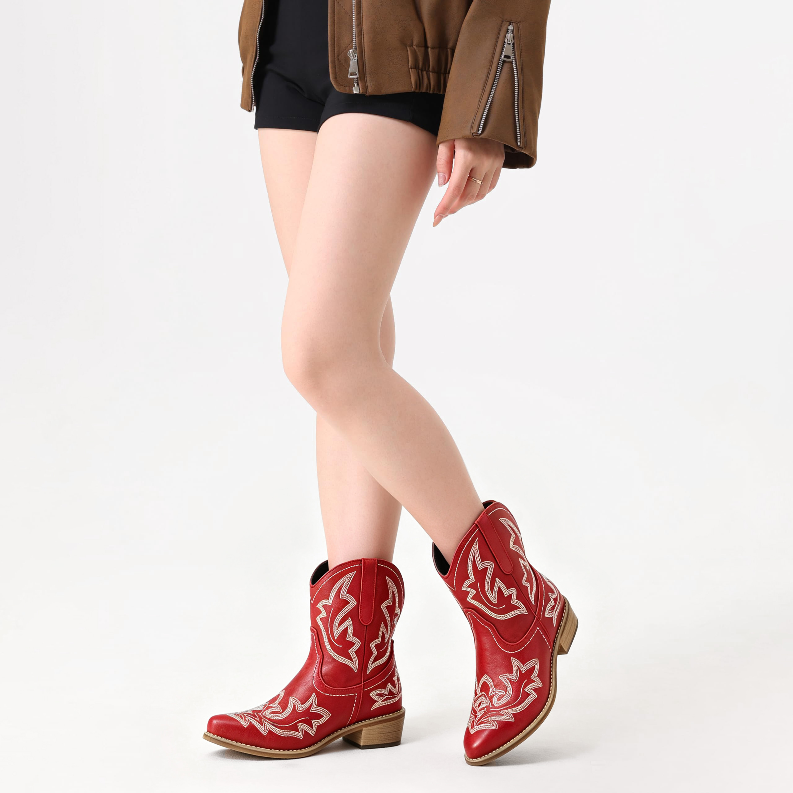 Ecetana Women's Western Cowboy Ankle Booties photo 7