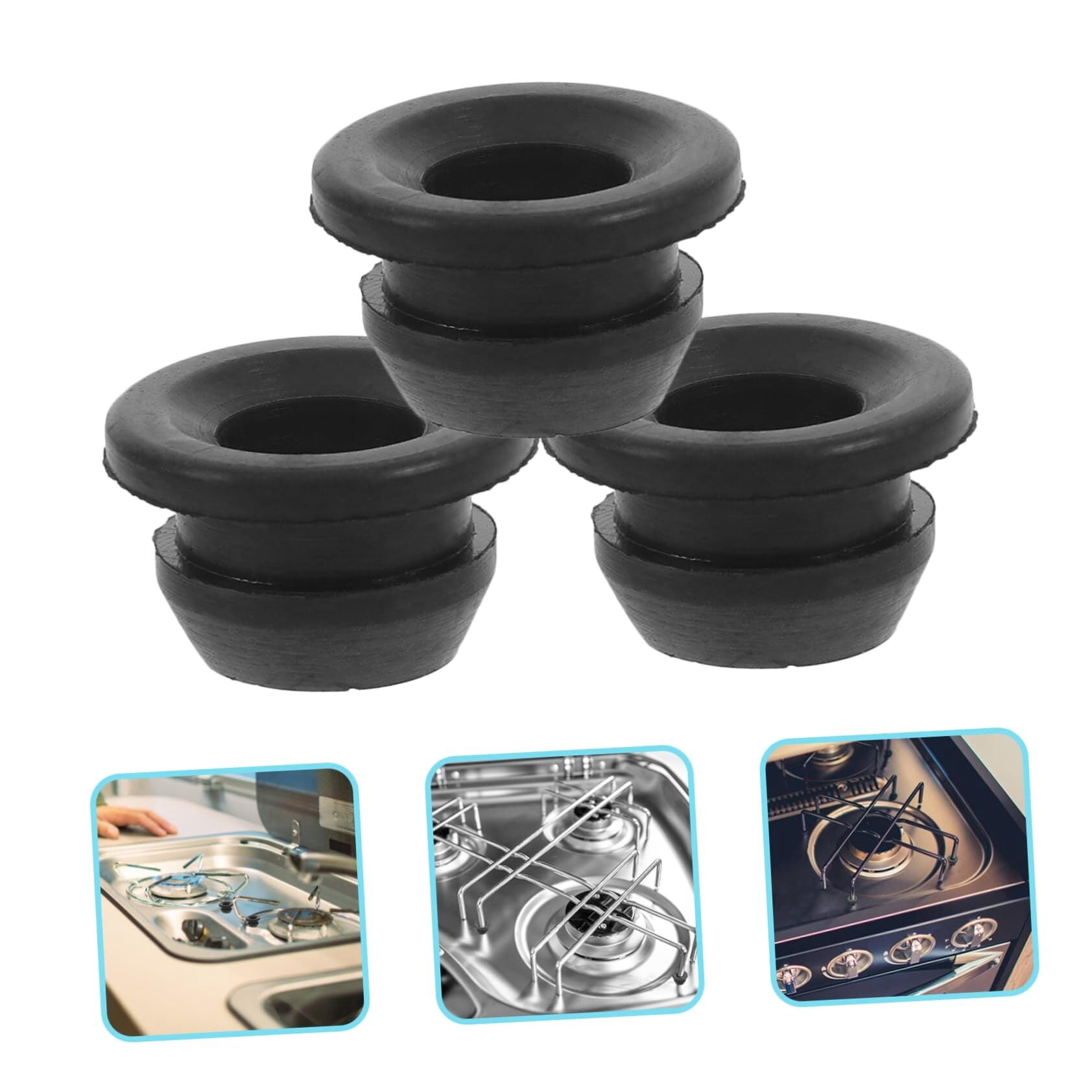 5pcs Rubber Gasket Sealing Gasket Rv Stove Top Grommet Rv Stovetop Cushion Grommets for Camper Stovetop Grommets for Trailer Stovetop Rv Stove Grommets Stove Grommet Black