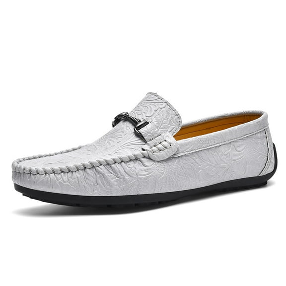 Men's Casual Loafers Slip On Leather Shoes Comfortable Lightweight Driving Shoes Male Moccasins Classic Penny Loafer Flats Boat Shoes Outdoor Walking Shoes