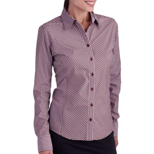 George Career Essentials Women's Long-Sleeve Button-Down Shirt ...