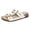 White, variant on Slide Sandals Women Comfy Cork Footbed Orthopedic Slippers Fashion Cutout Splice Leather Slip on Flat Beach Shoes Green Size 9.5