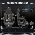 thumbnail image 2 of Fumahaus Big and Tall Gaming Chair, Ergonomic Office Chair with Lumbar Support & Linkage Armrests, High Back Gaming Chair for Adults, Computer Office Chair with Footrest, Gray, 2 of 9