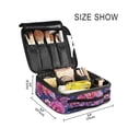 thumbnail image 3 of FORMRS Travel Makeup Bag Large Capacity Train Case Cosmetic Organizer with Adjustable Dividers, Vibrant Art Flowers, 3 of 8