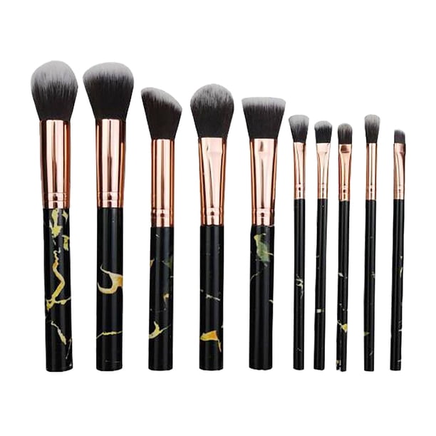 Set de brochas portátil, set de brochas para base de maquillaje, 10 piezas, brochas de maquillaje, brocha para sombra de ojos