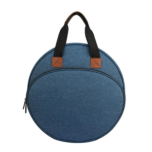 Bolsa de mano para tejer, bordar, crochet, con bolsillo de red, para guardar herramientas y kits. Azul