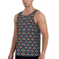 thumbnail image 2 of Xecao Mardi Gras Carnival3 Men's Tank Top Workout Quick Dry Sleeveless Gym Jogging Muscle Shirts Summer Swim Beach Tops, 2 of 9