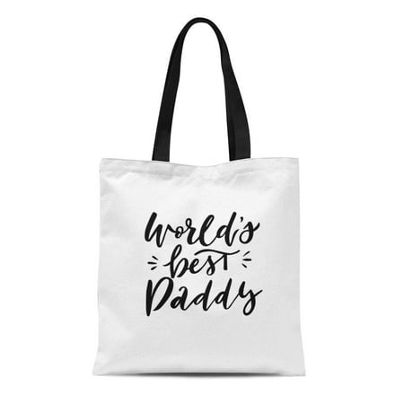 ASHLEIGH Canvas Tote Bag World Best Dad Excellent Holiday on Father Day Durable Reusable Shopping Shoulder Grocery (Best Websites For Holiday Shopping)