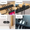 thumbnail image 4 of Organizador de cables, enrollador de Cable USB de silicona, Clips de gestión ordenados de escritorio, soporte de Cable para ratón, auriculares, Almacenamiento y organización del hogar 5 agujeros Yuarrent HA005078-02, 4 of 6