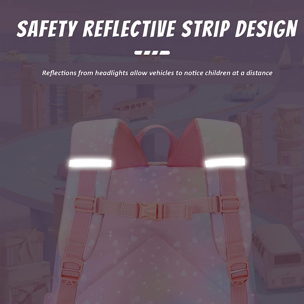 Mochila escolar para niñas, rosa, bolsa de hombro para niños 4