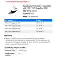 thumbnail image 2 of Speedometer Transmitter - Compatible with 1995 - 1997 Dodge Ram 1500 1996, 2 of 2