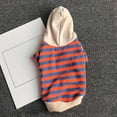thumbnail image 6 of Frogued Autumn Winter Casual Stripped Teddy Puppy Pet Cat Dog Clothes Hoodie with Hat (Blue Orange,2XL), 6 of 13