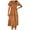 Brown, variant on WENWU Women Summer Solid Color Casual Round Neck Short Sleeve Hollow Dress Beach Dresses for Women Long Maxi V Neck Dress for Women Summer