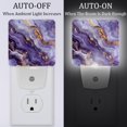 thumbnail image 2 of PhooArto Purple Lavender Gold Marble Texture Plug in LED Night Light Auto Sensor Dusk to Dawn Decorative Night for Bedroom, Bathroom, Kitchen, Hallway, Stairs, Baby's Room, Energy Saving, 2 of 7