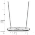 thumbnail image 3 of Custom Personalized 14K White Gold Small Polished Oblong Edwardian Script Bar Necklace 14k White Gold: Jewelry by Sweet Pea - Made in USA, 3 of 5