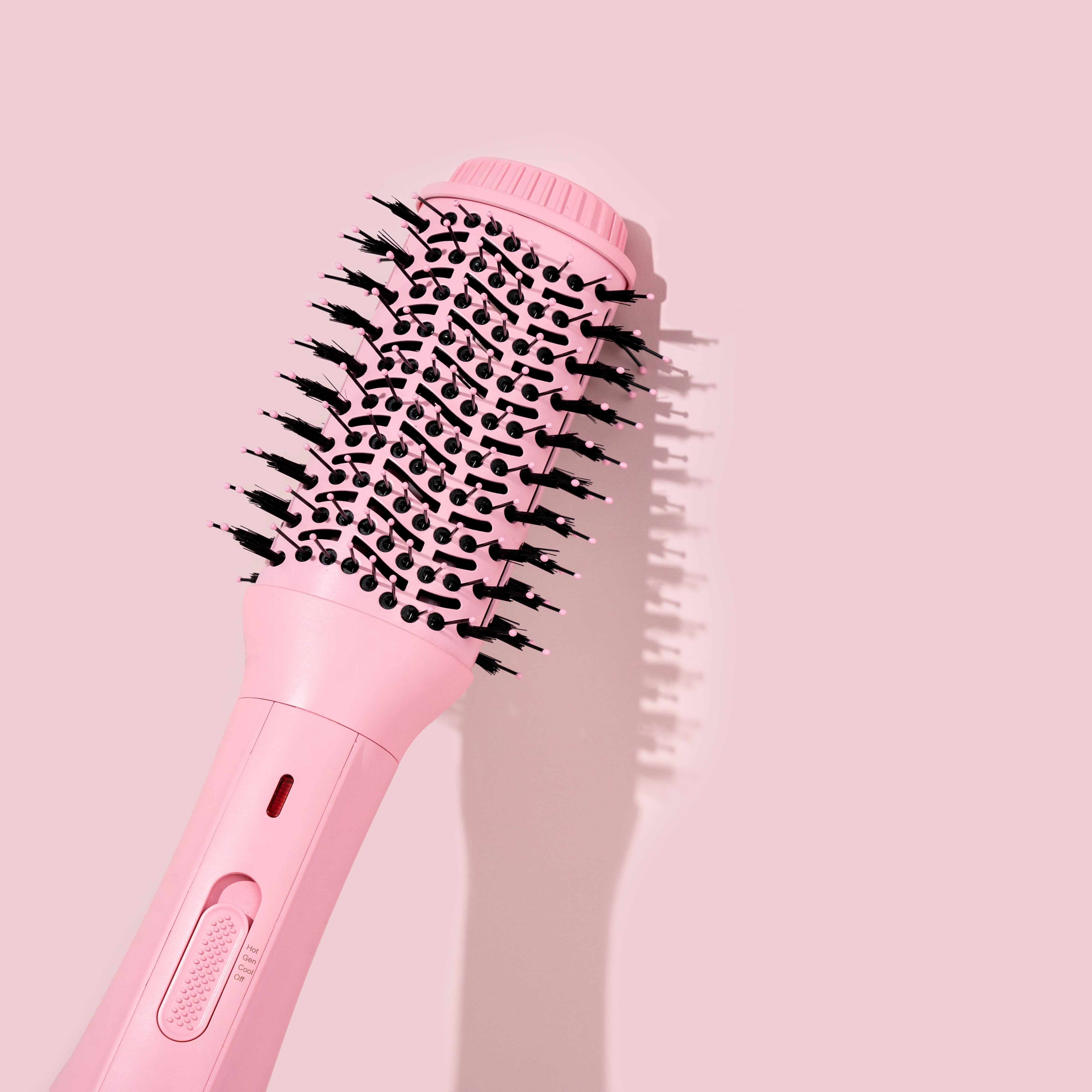 GEM Hot Air Brush, Hair Dryer Brush- Pink w Rose Malawi