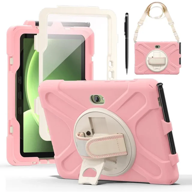 Case for Samsung Galaxy Tab Active5 Pro 2025 / Active4 Pro 2022 / Active Pro 2019 10.1" Shockproof Drop Protection Cover with Screen Protector Pencil Holder Stand Shoulder Strap Stylus Pen