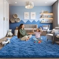 thumbnail image 3 of ZENELESS 9'x12' Cobalt Blue Plush Shaggy Rug, Extra Large Soft Indoor Modern Fluffy Carpet for Stylish Home Decor, 3 of 7