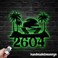 thumbnail image 4 of Handmadetneonsign Palm Tree House Number, Sunset Home Address Metal, Sunrise House Address Sign 70178, 4 of 5