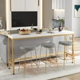 thumbnail image 2 of Tribesigns 70.9 inchLong Sofa Table, Narrow Console Table Behind Couch for Living Room (White Gold), 2 of 6