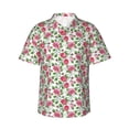 thumbnail image 2 of Xecao Flower print Hawaiian shirt - a stylish short-sleeve button-down for men, perfect for casual beach and tropical outings., 2 of 9