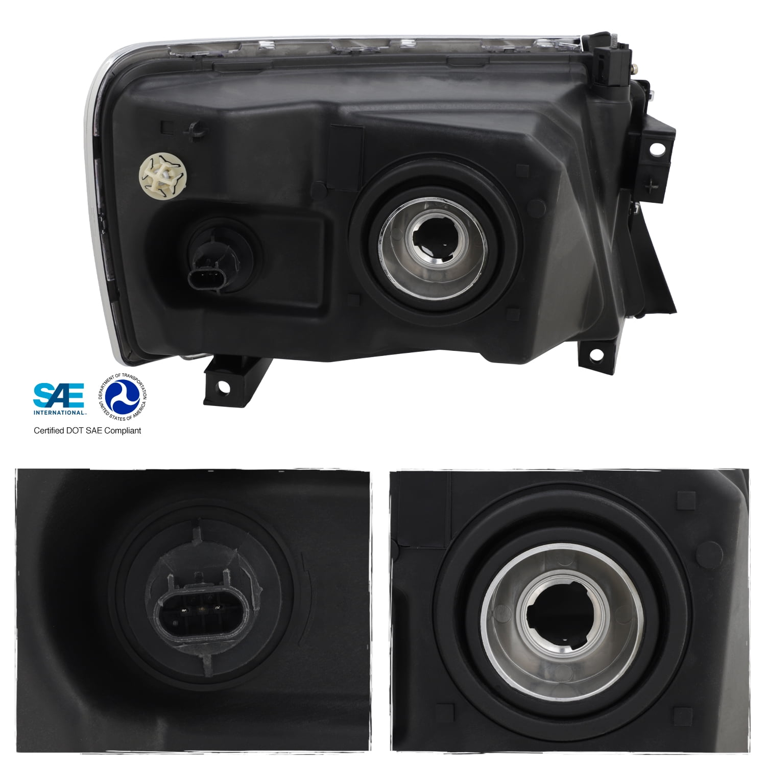 AKKON - Fit 2008 2009 2010 2011 Dodge Dakota 08-11 OE Style Halogen Type Headlights Chrome Driver - Passenger Set