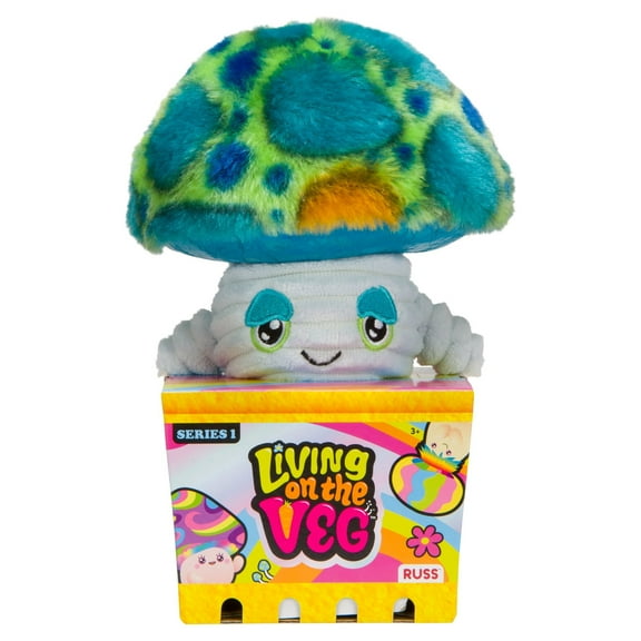 Living on the Veg 6-inch Plush - Jeremy Blue and Green Mushroom Collectible Stuffed Toy