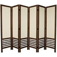 thumbnail image 2 of Oriental Furniture 67'' Tall Open Lattice Fabric 6 Panel Room Divider, 2 of 3