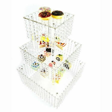 

Oukaning Acrylic Crystal Cake Stand Cupcake Dessert Display Rack Set of 3