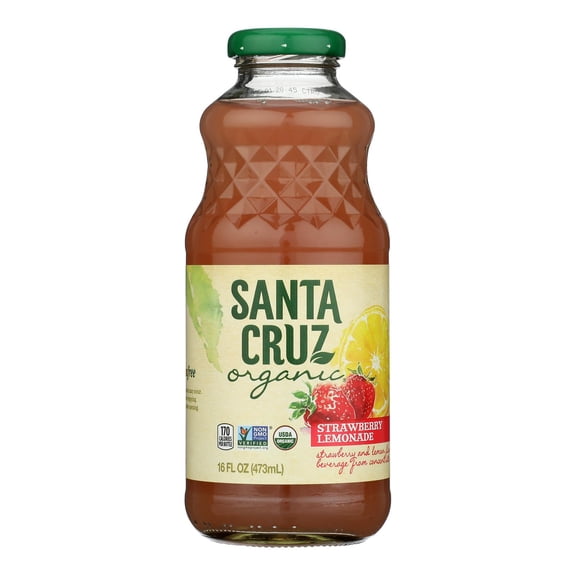 SANTA CRUZ - Organic Strawberry Lemonade Beverage - 16 Fo, Case of 8