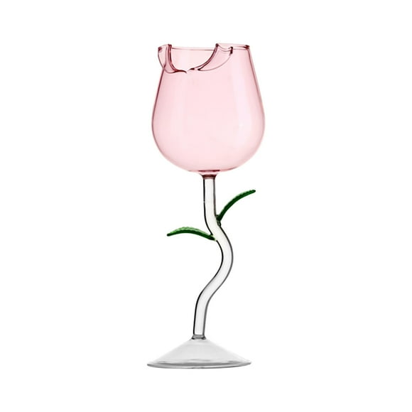 TopLLC Coffee Cups Rose Red Wine Cup High End Glass Wine Cup Tall Cup wine glasses