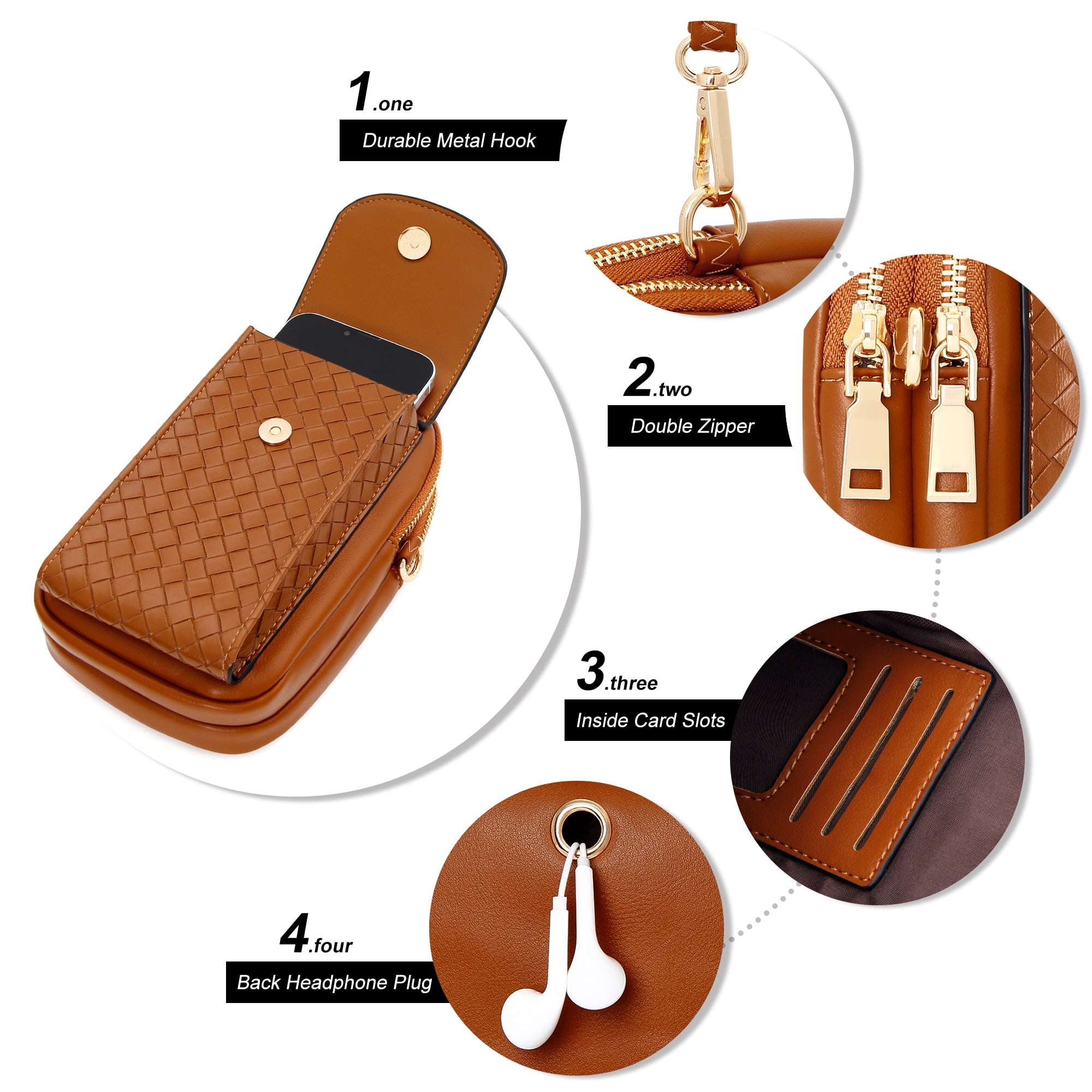 Badiya Small Crossbody Phone Bags for Women with Card Slots, Women Phone Purse Wallet Phone Bag