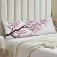 thumbnail image 2 of Cherry Blossom Body Pillow Cover Japanese Cherry Blossoms Flourishing,Pink Flower Long Pillow Case with Zipper Decorative Bedding Pillowcase Farmhouse Pillow Covers for Couch,Sofa 20"x54", 2 of 6