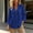 Blue, variant on Womens V-Neck Tunic Top 3/4 Sleeve Casual Cotton Blend Button Front Blue,Size 2XL