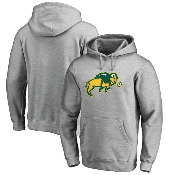 Men's Ash NDSU Bison Primary Team Logo Pullover Hoodie