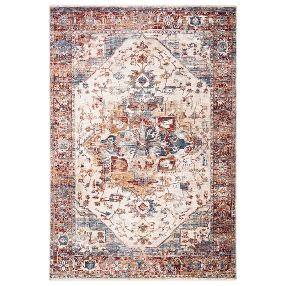 Safavieh Heirloom Aristotle Oriental Polyester Area Rug, Ivory/Blue Rust, 8' x 10'