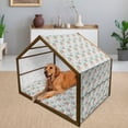 thumbnail image 2 of Tropical Pet House, Exotic Hibiscuses and Parrots in Watercolors Hawaiian Flora and Fauna Composition, Outdoor & Indoor Portable Dog Kennel with Pillow and Cover, 5 Sizes, Multicolor, by Ambesonne, 2 of 4