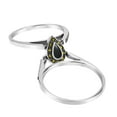 thumbnail image 3 of Elegant Marcasite Rain Teardrop Black Onyx Sterling Silver Double Band Ring-7, 3 of 5