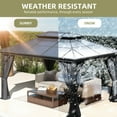 thumbnail image 6 of Dextrus 10x12ft Outdoor Hardtop Gazebo with Netting & Curtains, Double Roof  Polycarbonate Canopy, Galvanized Iron Aluminum Column Garden Tent, Black&Gray, 6 of 8