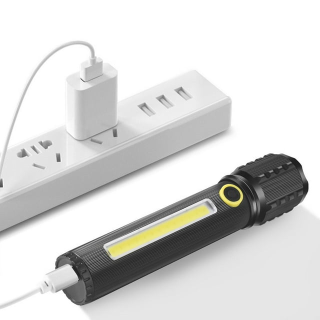 LED Flashlight LED Torch Small Flash Light Super Bright USB Pocket Flashlight Handheld Torch for Car Garage Survival Emergency Garden 2.7cmx14cm