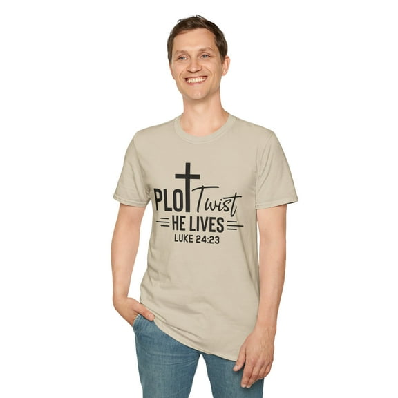 Plot Twist He Lives, Gildan Unisex Softstyle T-Shirt, Graphic Tee, S-3XL