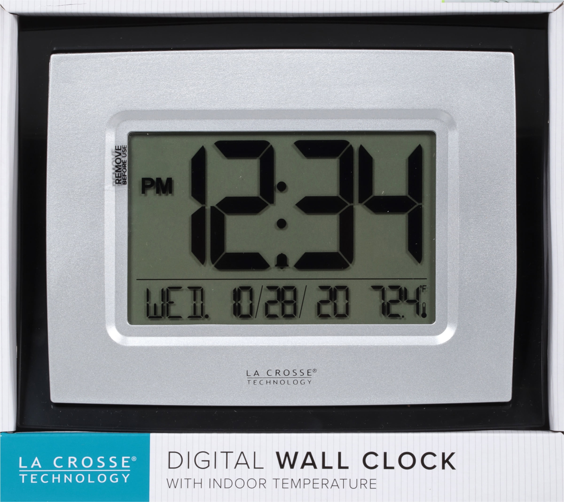 Lacrosse WT8002U Digital Wall Clock with Indoor Temp & Calendar