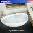 thumbnail image 5 of Rainlex 67" Freestanding Soaking Solid Surface Bathtub in White, 5 of 12
