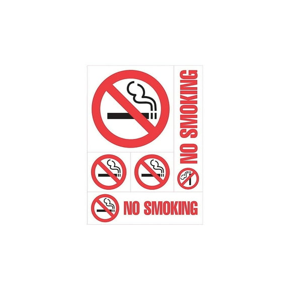 Cosco No Smoking Sign 12 x 8 Plastic Red 098267