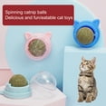 thumbnail image 4 of Kripyery Cat Licking Toy Rotating Wall-mounted with Stickers Natural Materials Self-adhesive Increase Appetite Teeth Cleaning Freshing Breath Catnip Wall Ball Cat Toy Pet Stuff, 4 of 8